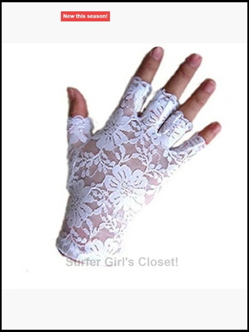 Lace Half Finger Gloves Wrist Length Stretchy Wedding Performance